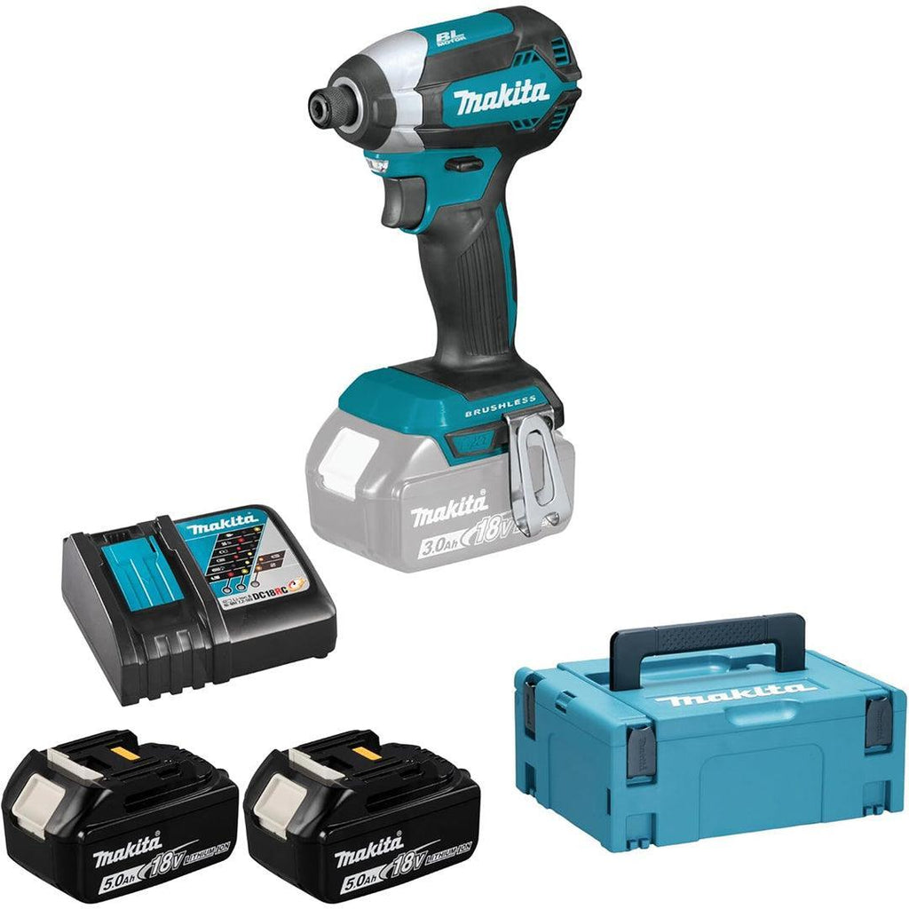 Makita DTD153RTJ 18V LXT Brushless Impact Driver Kit – Twin Batteries & Rapid Charger with Makpac Case